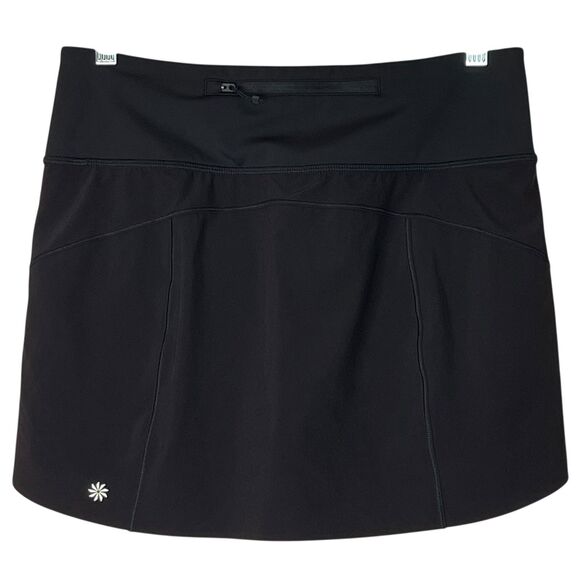 Athleta Run With It 14" Skort Black Size S Small Pockets Skirt Shorts Running - Picture 3 of 8